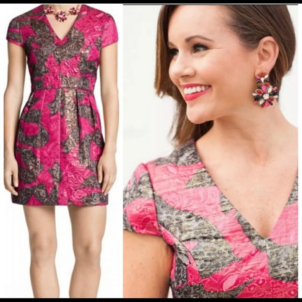 DRAPER JAMES Frannie jacquard shimmer dress